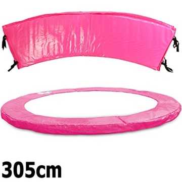 Premium Federabdeckung neonpink 183- 244- 305- 366- 396- 427- 457- 488 cm für Trampolin Randabdeckung PVC – UV beständig (305) - 